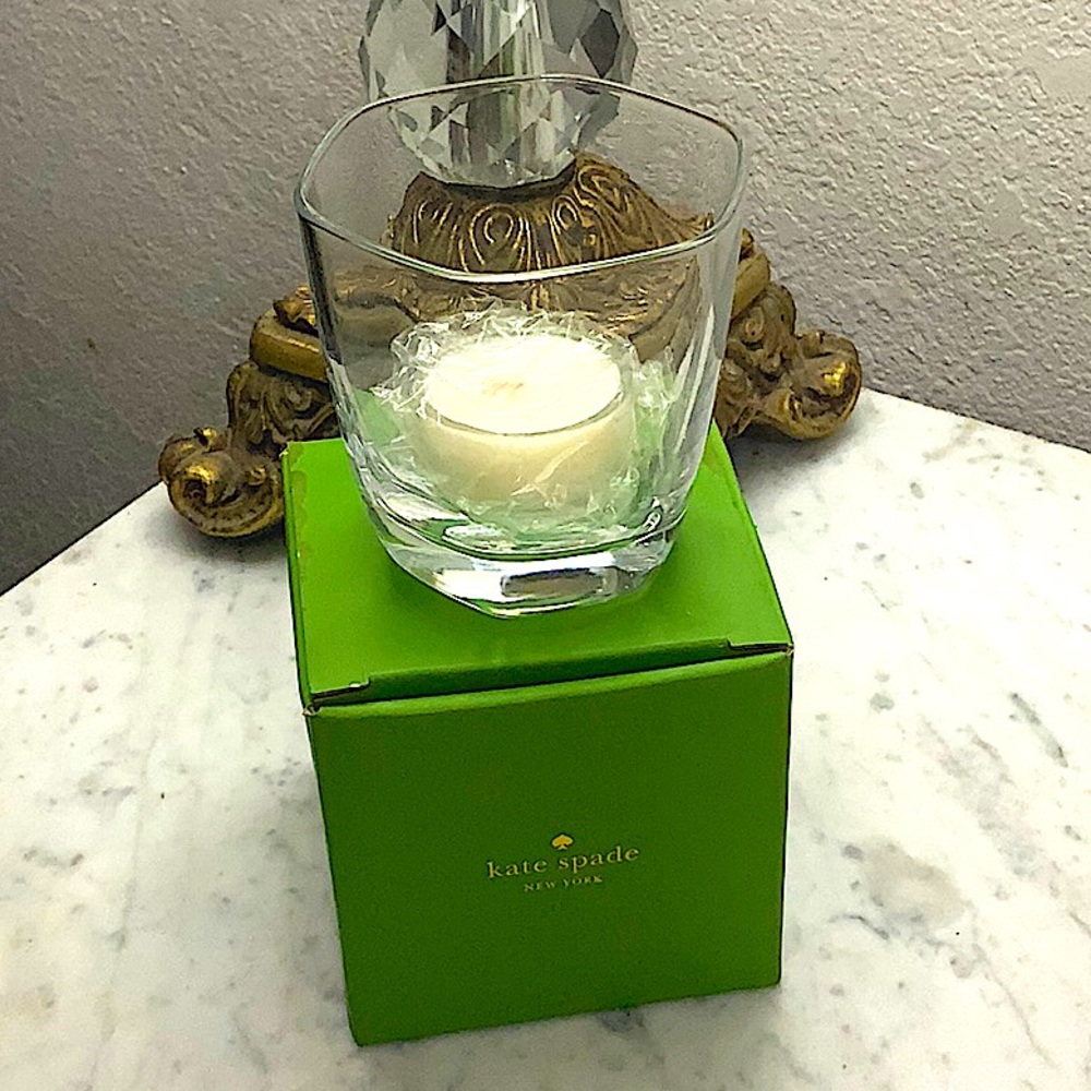 KATE SPADE NEW YORK LENOX CANNON STREET VOTIVE WITH CANDLE NEW 3.5in